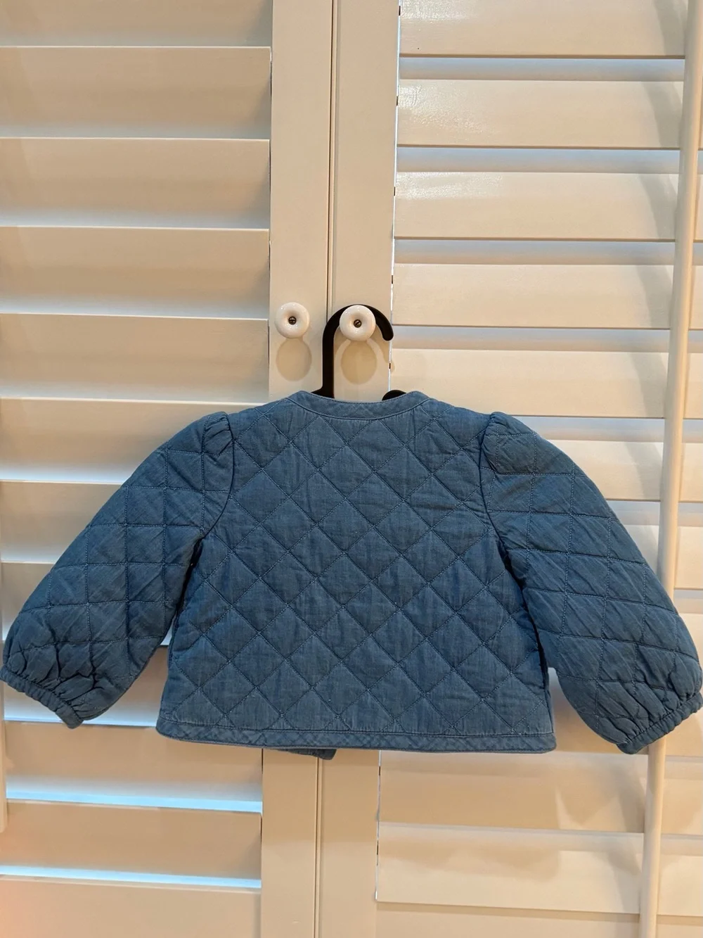 Janie and Jack Quilted Blue Kids Jacket - Lightweight Button-Front Coat